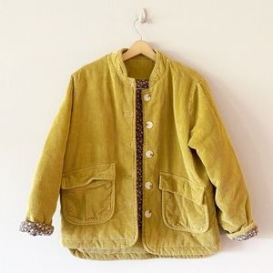 Quilted corduroy floral jacket